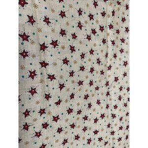 Benartex Cotton Fabric 1/2 Yard Red Star Pattern on Beige Quilting & Crafts